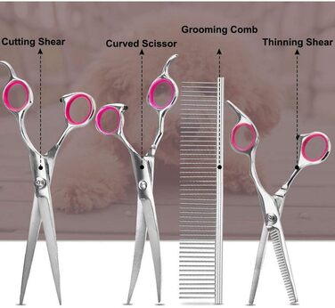 Набір професійних інструментів для грумінгу собак та котів, 7 дюймів, нержавіюча сталь