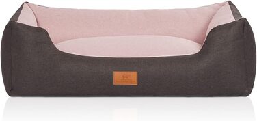 Крісло-ліжко для собак Knuffelwuff 14096-006: зручне ліжко-корзинка, ліжко-софа для собак, XL (85x63x23 см, чорно-рожеве, знімний чохол)