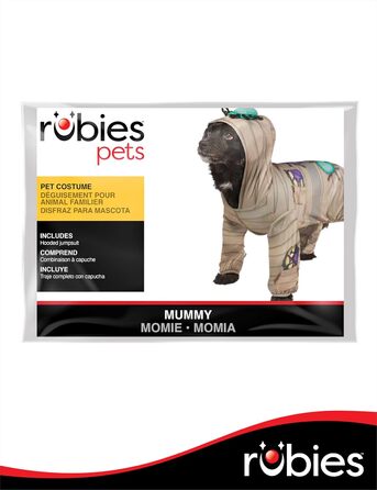 Костюм мумії для домашніх тварин Rubie's, з капюшоном, розмір XL, як на фото