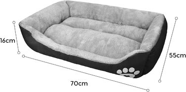 Крісло-ліжко для собак Lucky 60см - м'яке ліжко для собак та котів, чорне, миється