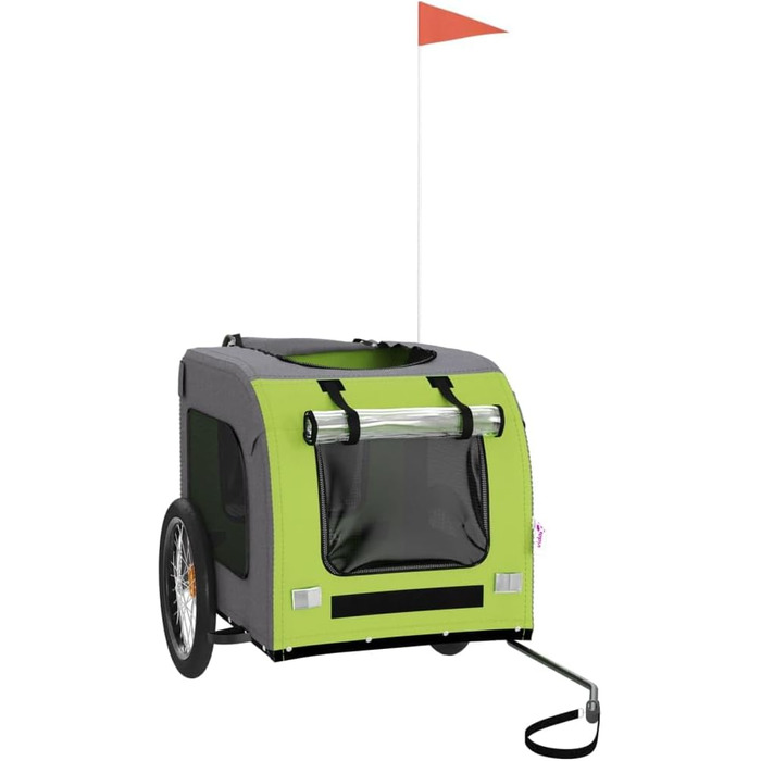 Фahrradanhänger Festnight: Причіп для велосипеда для собак чорного та сірого кольорів, 45 кг, зелено-сірий