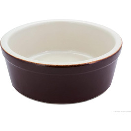 Велика важка миска для собак 3,8 л з кераміки 28x11 см, кормушка, коричнево-кремова