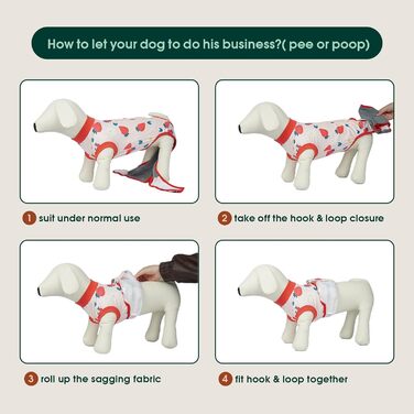 Куртка для собак після кастрації Kuoser - дихаючий боді для собак та котів - захисний костюм від облизування - альтернатива електронного нашийника після операції, XS(Зворот:21-28см;Груди:32-40см), Червоний