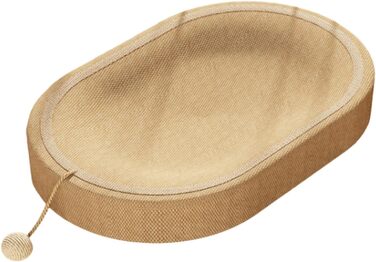 Кігтеточка для котів перфк, лежанка з картону та сизалю, гніздо-крісло, з м'ячиком (колір: коричневий)