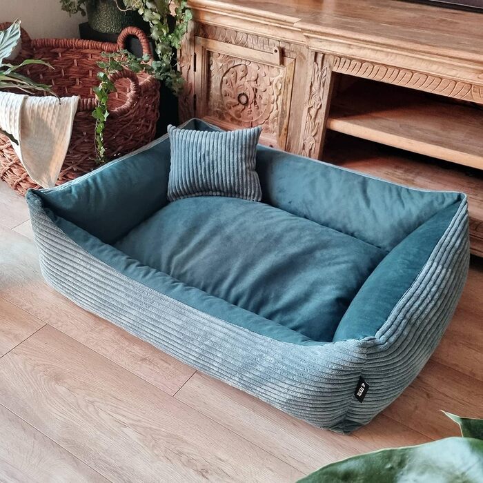 М'яке ліжко для собак та котів 4L Textil Molly, 60x40 см, блакитне (60x40x15 см)