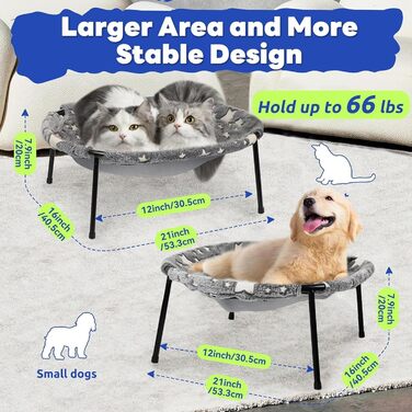 Кішка лежанка-гамак на стіну POMESEA з ефектом заглиблення, двосторонній яскравий матеріал, для використання цілий рік, можна прати в машині, легко монтується без інструментів - для котів в приміщенні та на вулиці, XXL