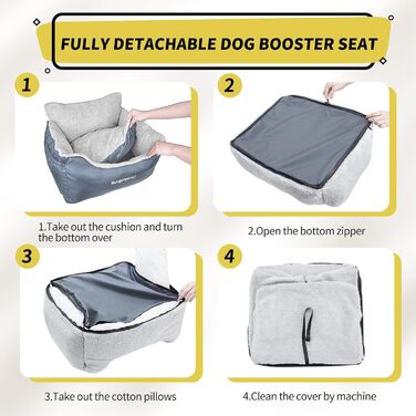Автокрісло для собак BurgeonNest: зручне та портативне ліжко для маленьких собак, з кишенями та поводом, легко миється