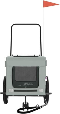 Причіп для велосипеда Gecheer для собак, чорний, з оксфордської тканини та металу, вантажний, транспортний, 93934, зелений (135 x 68.5 x 73.5 см, сірий)