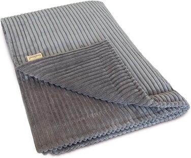 Лежанка для собак Knuffelwuff Timor, 100x70 см, сіра - м'яка та зручна, з корду, придатна для прання, для великих, середніх та малих собак