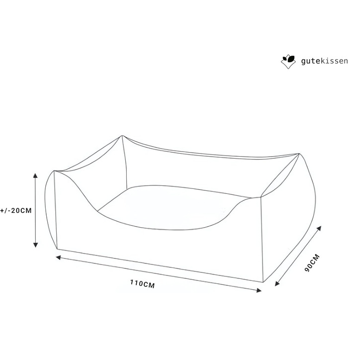 Gutekissen® Шерстяне ліжко для собак, великі породи - подушка для собак, яку можна прати - вибір кольору та розміру (80x70 см, XXL, сірий)
