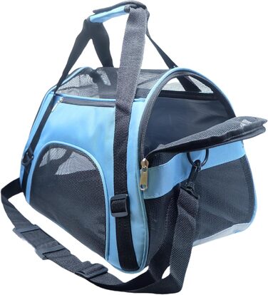 Переноска для котів та собак, м'яка, портативна, складана, бірюзова (Mittel-Blau)