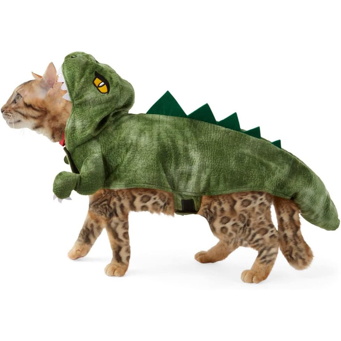 Костюм динозавра для собак на Хелловін, костюм стегозавра для собак, теплий зимовий костюм дракона для собак, фотосесії, S: шия 12-13