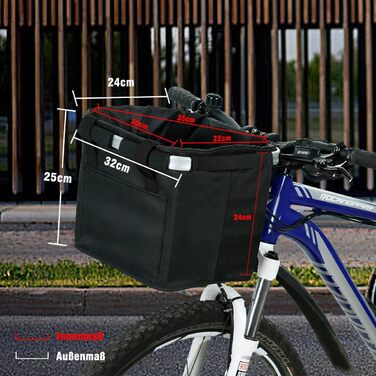 Складаний водонепроникний кошик на кермо велосипеда Pynhoklm, 20L, з аксесуарами. Підходить для покупок, пікніків та повсякденного використання