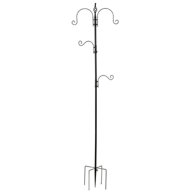 PawHut Bird Feeder Декоративна годівниця для диких птахів з 4 гачками 54,5 x 54,5 x 208 см Чорний | Аосом
