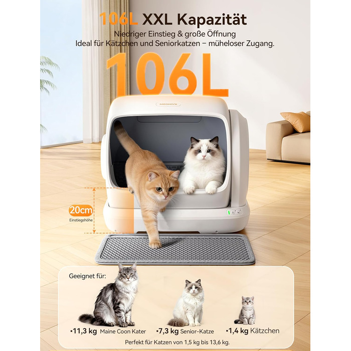 Самоочисний автоматичний лоток для котів MeoWant XXXL для кількох котів
