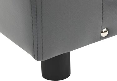 Диван для собак VidaXL, 81x43x31 см, плюш, штучна шкіра, сірий