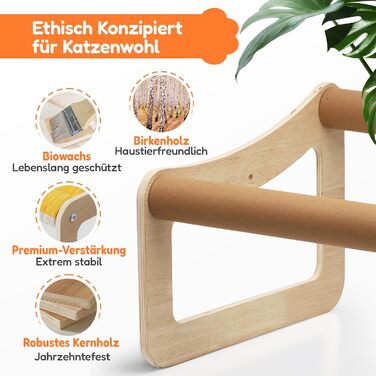 BSWAY Підвищене ліжко-софа для котів з дерева, сонячно-жовтий колір, 53x40 см, стильний котячий стільчик з знімним чохлом для матраца, до 15 кг