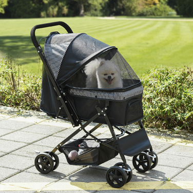 PawHut Dog Buggy Коляска для собак Баггі для маленьких собак і кішок Коляска для домашніх тварин Коляска для домашніх тварин Cat Buggy Oxford Black 76.5 x 52 x 95 см | Аосом