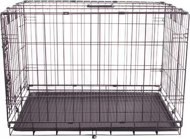 FOURPAW Robuste: складана переносна клітка для собак з металевого дроту, з піддоном, чорна, 76.2 x 48.3 x 53.3 см