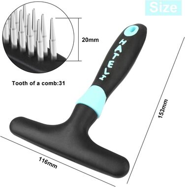 Гребінець для видалення підшерстка у собак, щітка для собак, гребінець для видалення ковтунів, для собак, котів, догляд за тваринами, синій