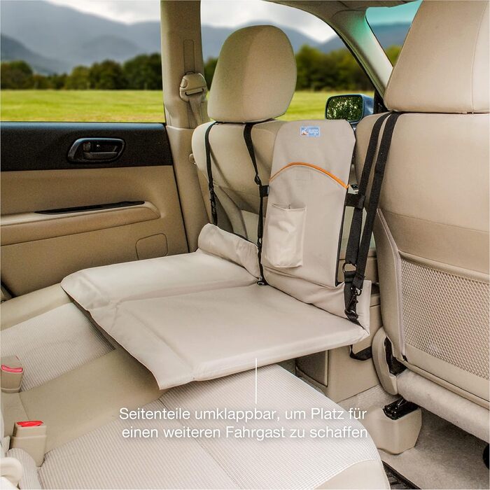 Kurgo міст для заднього сидіння автомобіля з поліестеру, чорний та пісочний. Забезпечує більше місця для собак, водонепроникний та двосторонній.