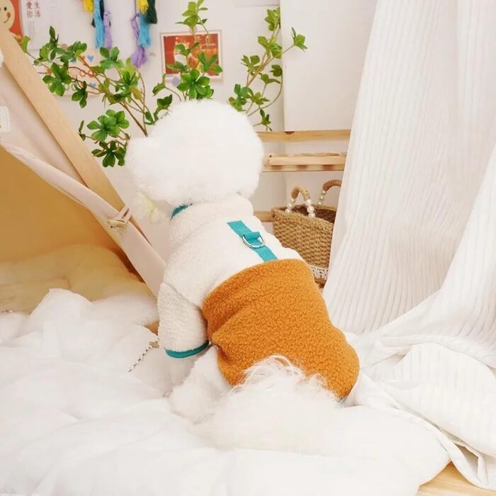 Теплий флісовий комбінезон для собак - комбінезон для чихуахуа, йоркширського тер'єра, шнауцера, бульдога (синій, M)