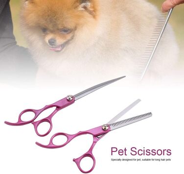 Професійний набір для грумінгу домашніх тварин SYH&AQYE: 4 ножиці для собак та котів, випрямлені та зігнуті моделі, з гребінцем