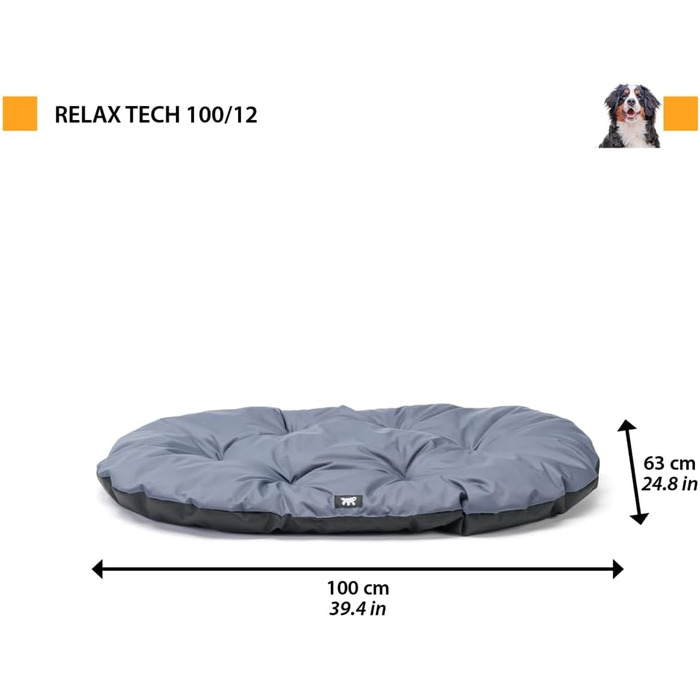 Ортопедичний лежак для собак великих порід Ferplast: лежанка-софа, корзина, вологостійкий матрац, знімний чохол, 110x70x8 см, сірий