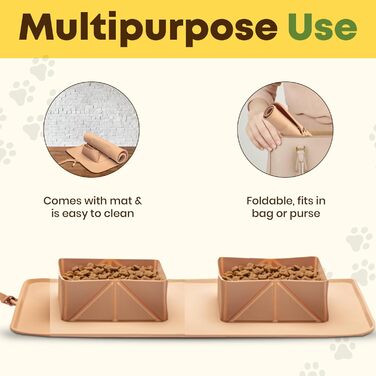 Складні миски для собак та котів, 2 шт. Зіліконовий посуд для тварин, портативні миски для подорожей, чорний