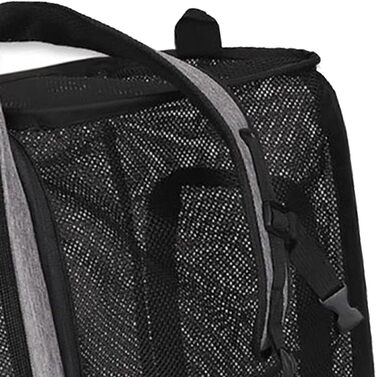 Рюкзак-переноска для котів RASTKY, складана переноска для тварин, міцна переноска для собак та малих тварин до 8 кг, ідеально підходить для відвідування ветеринара, прогулянок у парку, сірий (чорний) (сірий)