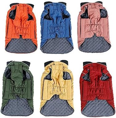 Зимовий теплий одяг для собак - куртка, жилетка, 7 розмірів для маленьких, середніх, великих та гігантських собак, вітронепроникний костюм, одяг для домашніх тварин (M, ЗЕЛЕНИЙ)