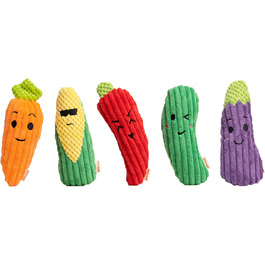 Іграшка для собак Puffy Crew Veggie Bite Stick, 20,3 см, пискавка, для малих і середніх порід, 5-в-1