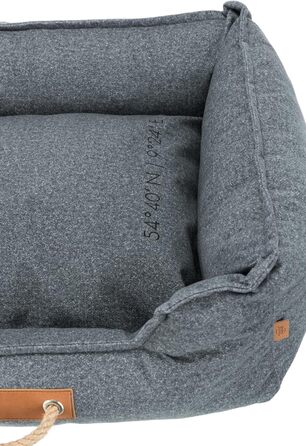 TRIXIE міцне та якісне ліжко для собак BE NORDIC Föhr Soft, прямокутне, 100×80 см, сіре