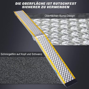 Рампа для підйому LIEKUMM, 180 см, 300 кг, алюміній, складна, протиковзка. Підходить для мотоцикла, ATV, велосипеда, авто.