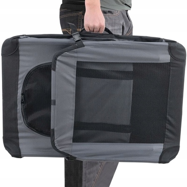 Переноска для собак PRO.TEC, чорно-сіра, розмір L/XL (52 x 70 x 52 см)