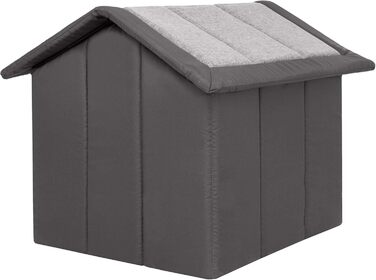Будка-ліжко для собак і котів L 52x46 см, світло-сіра з графітом