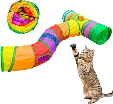 Туннель для котів Durdiiy S-подібний, розкладний, ігровий комплекс, лабіринт, для кошенят та дорослих котів, для дому та вулиці