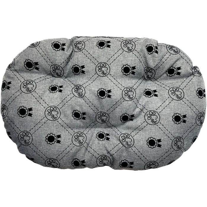 М'який лежак для собак та котів овальної форми 60x40 см світло-сірий колір. Лежанка для собак, котячий лежак, килимок для тварин. Можна прати. Ідеально підходить для переносних кліток та лежанок.