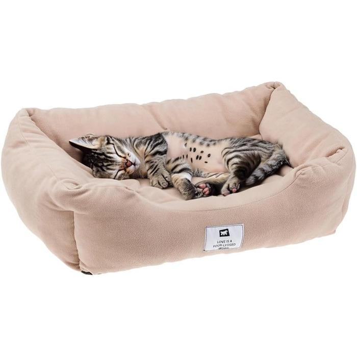 Квітковий лежак для собак та котів Ferplast Coccolo з мікрофлісу, бежевий, SMALL (55 x 45 x 20 см)