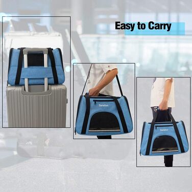 Трансформер-переноска для котів, кошенят, собак, цуценят ZaneSun, блакитна, для подорожей літаком, з сіткою, витривала