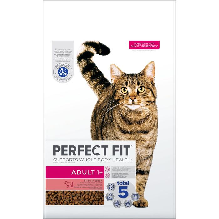 Сухий корм для дорослих котів Perfect Fit Adult 1+ з яловичиною, 7 кг