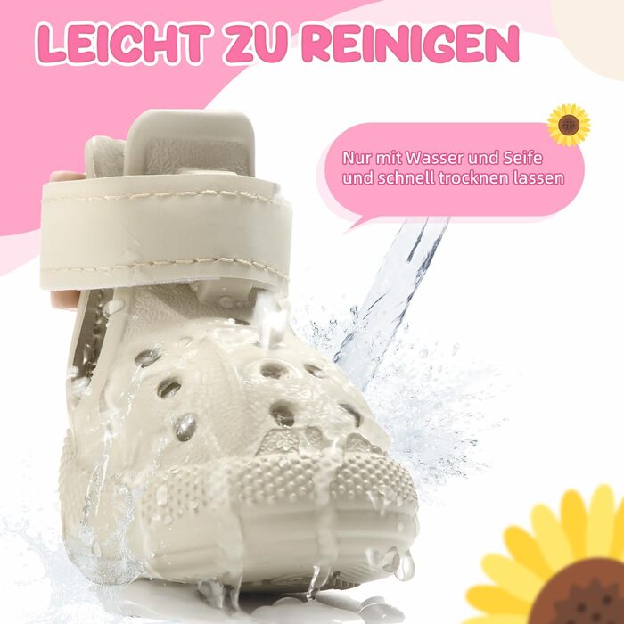 Чоботи для собак Eyein - захист лап, літо. Дихаючі, неслизькі собачі сандалії з регульованими світловідбиваючими смугами для маленьких, середніх та великих собак. Легко одягаються та знімаються (Розмір 6). Ширина 5.5 см (Розмір 3: Ширина 4.0 см, Білий)