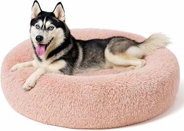 Крісло-гніздо для собак та котів, плюшеве, зручне, 90x90x20 см, рожеве - пудровий рожевий