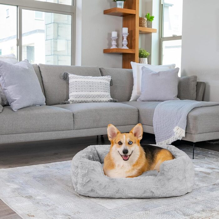Лежак для собак Best Friends by Sheri Soothe & Snooze Lounge Lux, прямокутний, memory foam, сірий, 76x51 см, середній, праний