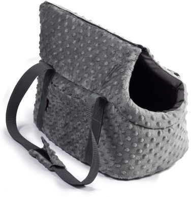 Сумка-переноска для собак та котів (Minky), сіра, S, до 5 кг, 34 x 22 x 26 см