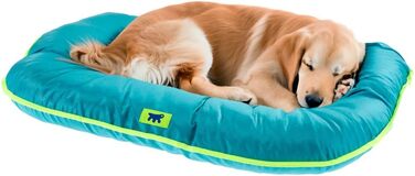 Ортопедичне ліжко для собак великих порід Ferplast - м'яка лежанка з водовідштовхувальним покриттям, 110 x 70 x 8 см (блакитний)