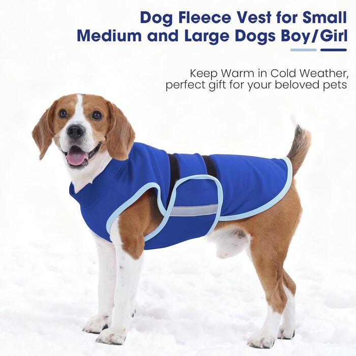 Флісовий одяг для собак Nanaki: теплий, зручний, для дрібних та великих порід (Бігль, Бостон Тер'єр), для осені, весни та зими, регульований, еластичний