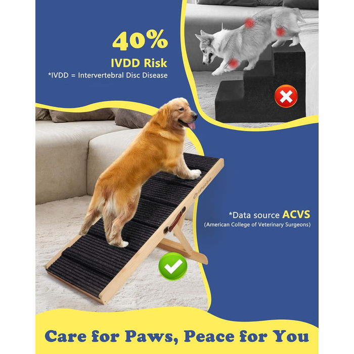 Рампа для собак та котів Hunderampe - складана, регульована, до 90 кг (внутрішнє використання до 35 кг)