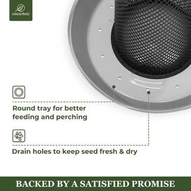 Автомат для годування птахів Kingsyard Distelfinken з нержавіючої сталі, годівниця для насіння Niger/Stieglitz, 1,1 кг, великий об'єм, антик-мідь (сірий)