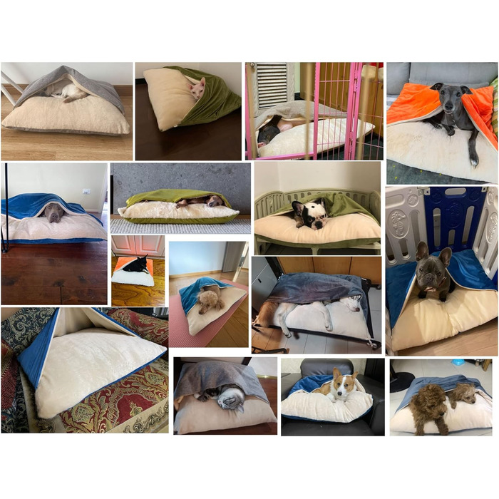 Ортопедичне ліжко-будка для собак з підстилкою, 75x60x23 см, Хакі